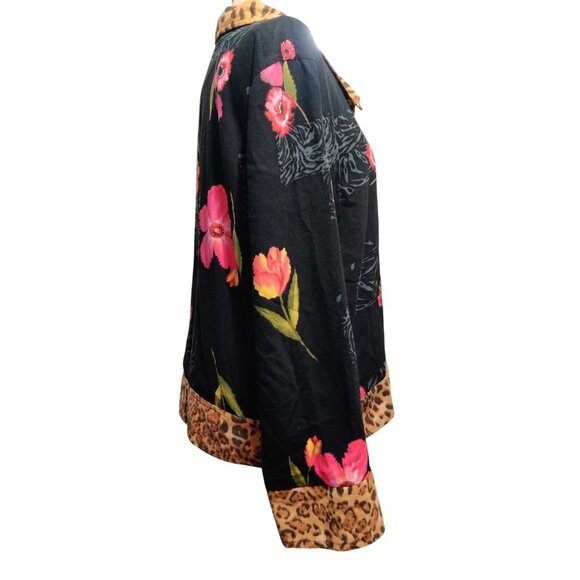 Great Cavalier XL Womens Jacket Vintage Floral Leopard Print Y2K 90s Maximalist - Picture 6 of 12